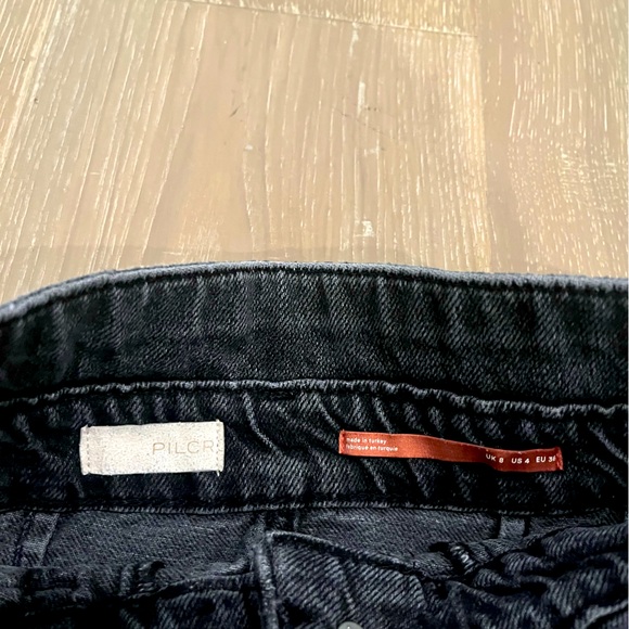 Anthropology Black Denim Button Up Skirt Small - Picture 4 of 4